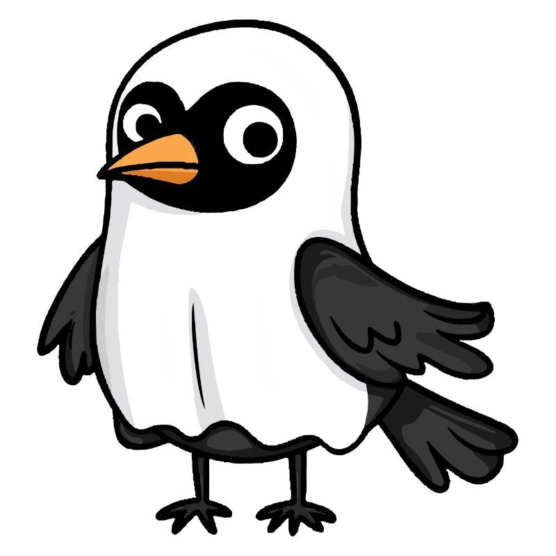 Raven Crow Halloween Comic Ghost