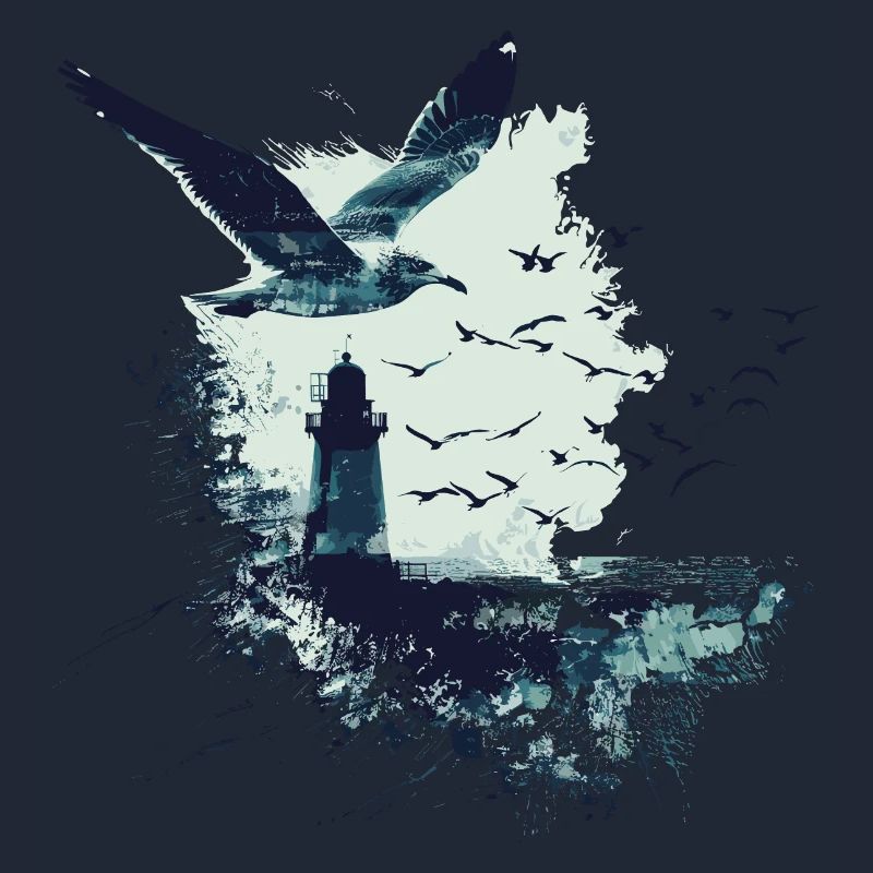 Möwe Seevogel Leuchtturm