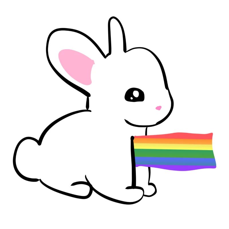 Symbole lapin drapeau LGBT