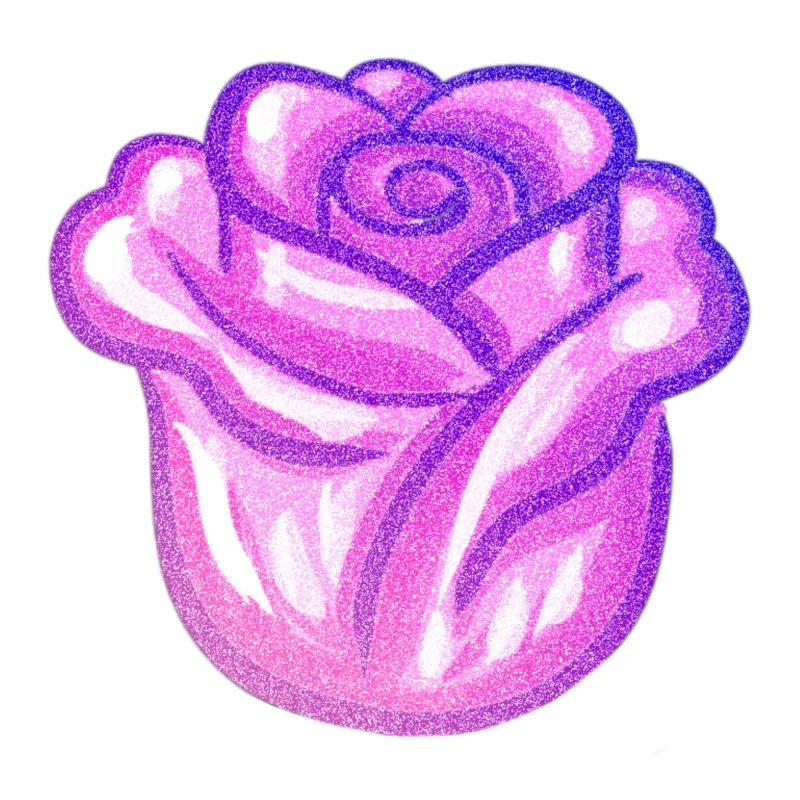 Fleur pourpre Rose Paillettes Fleur