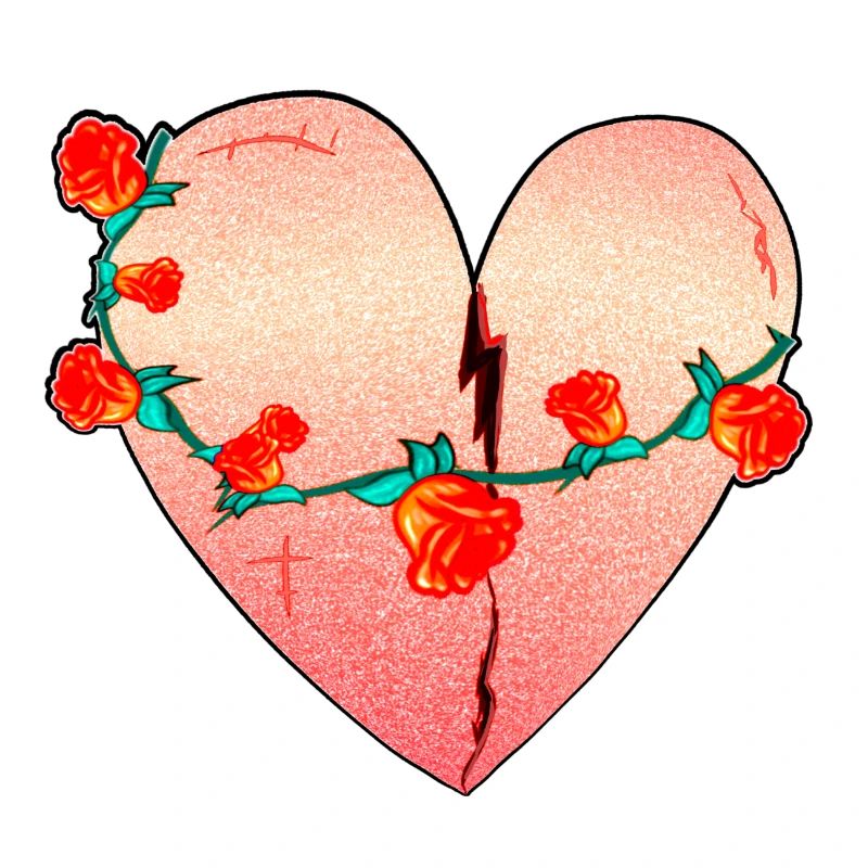 Heart Rose Scars Red Symbol