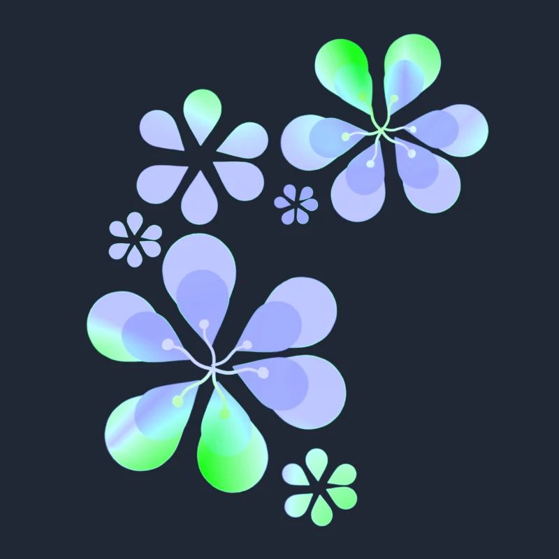Forme de motif de fleur violette vert