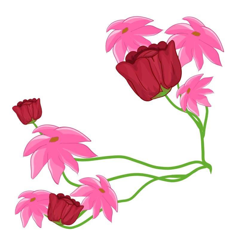 Pattern flowers pink plants