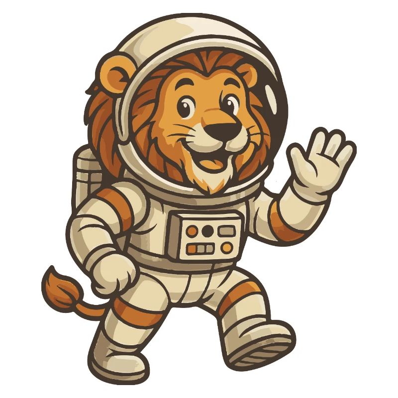 Lion astronaute dans l’espace