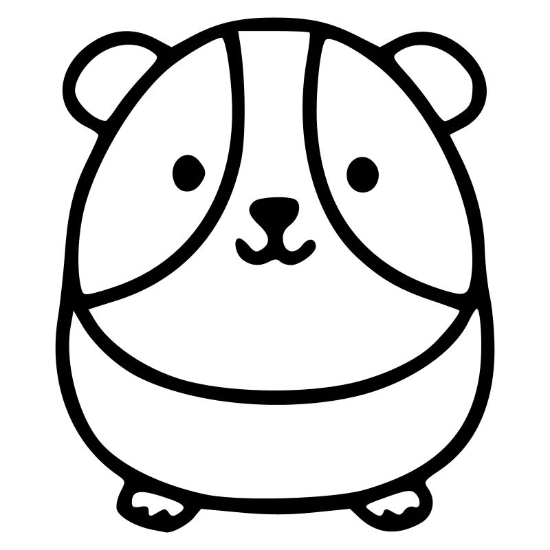 Mignon cochon d’Inde rond | Kawaii