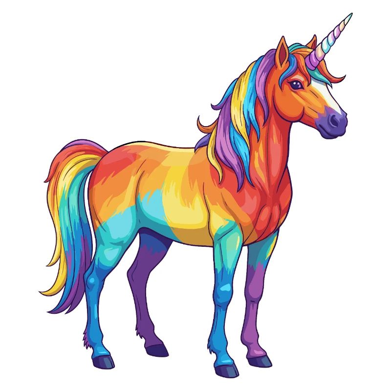 Buntes Einhorn-Regenbogen-Pop-Art-Aquarell