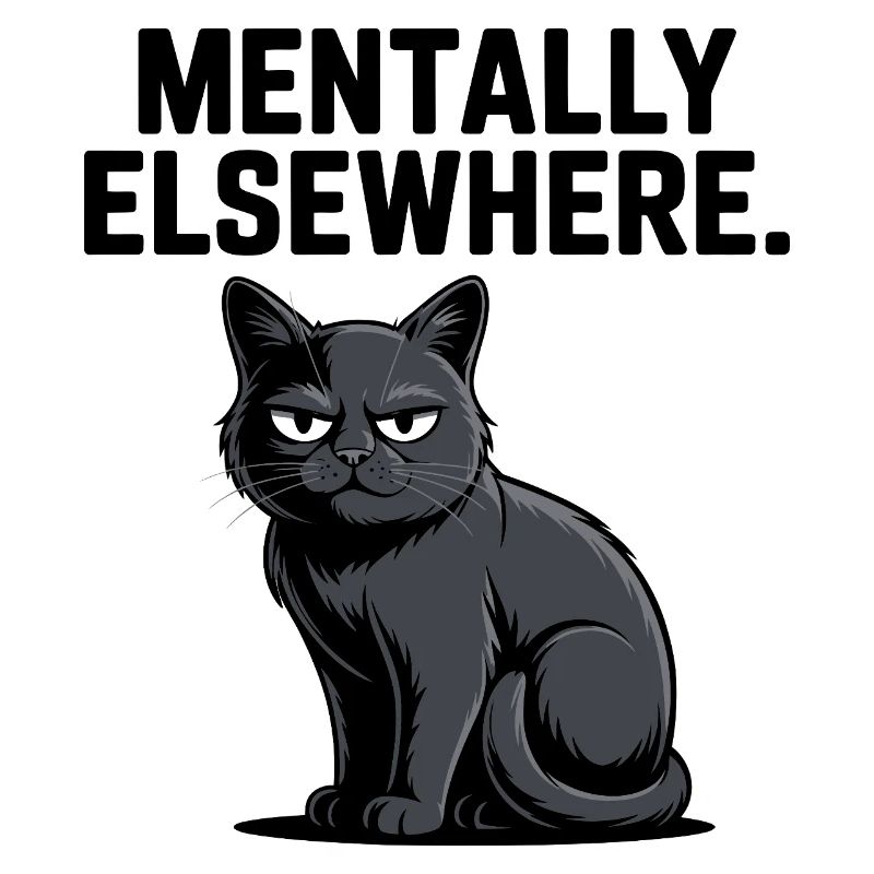 Mentally Elsewhere Cat Tee