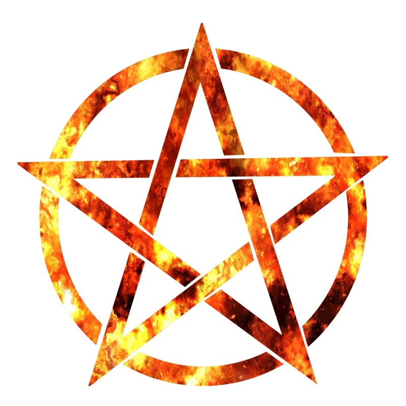 pentagram from flames