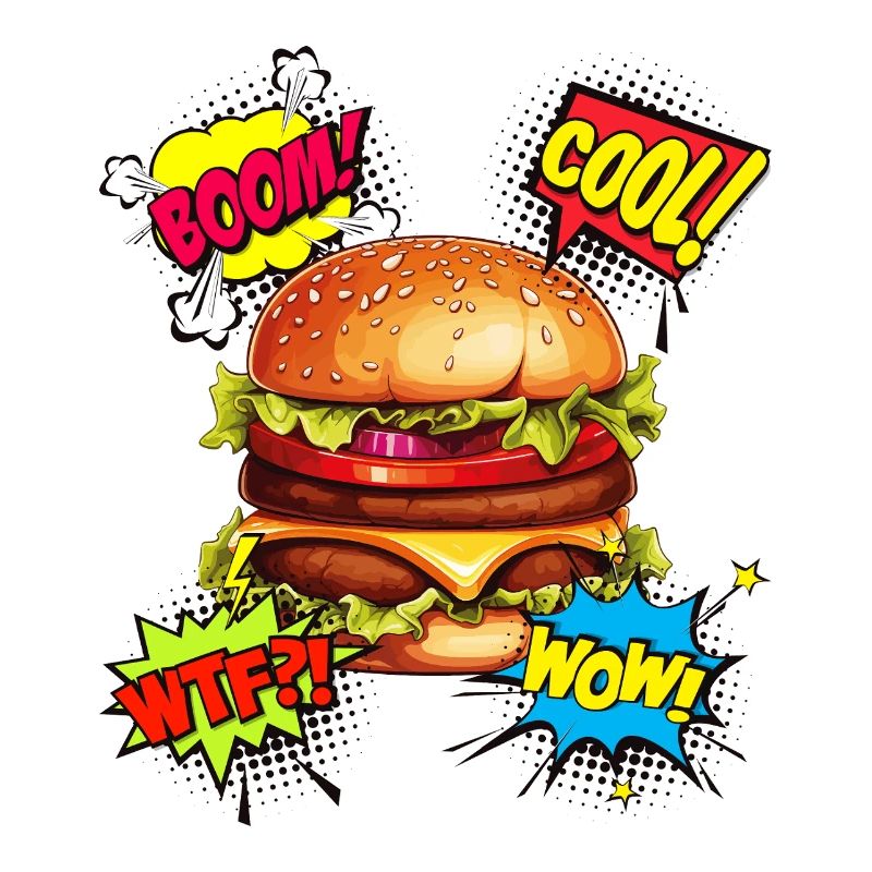 Burger Pop Art Hamburger Cheeseburger Restauration rapide