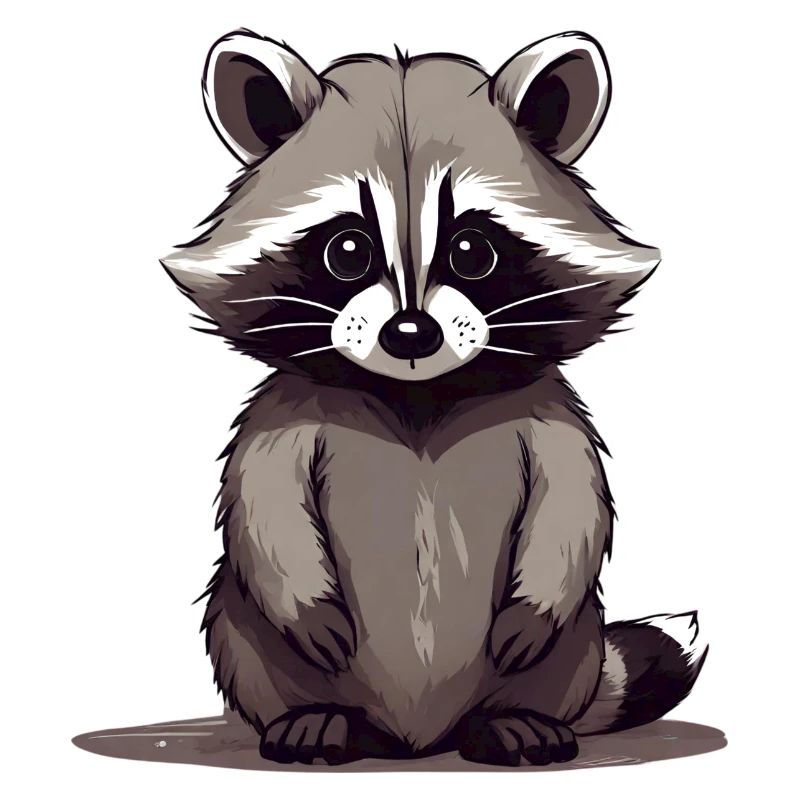 Waschbär sitzend