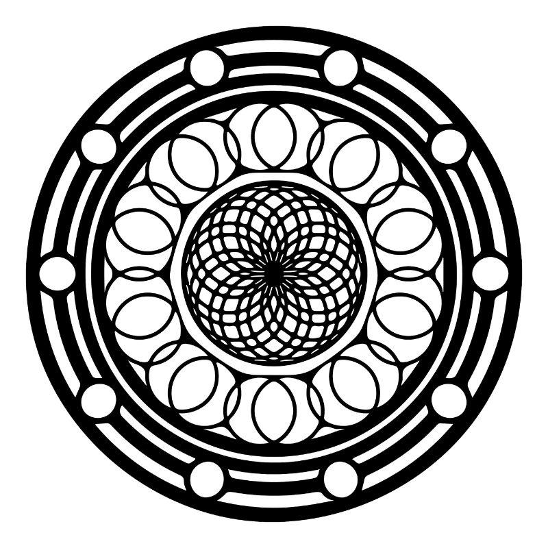 Geometric Flowers Mandala Round Pattern Shape