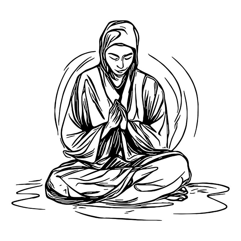 Young Buddhist monk in deep meditation