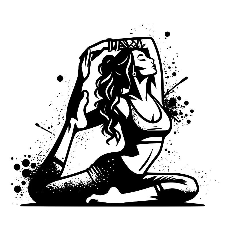 Yoga student in deep concentration exercise