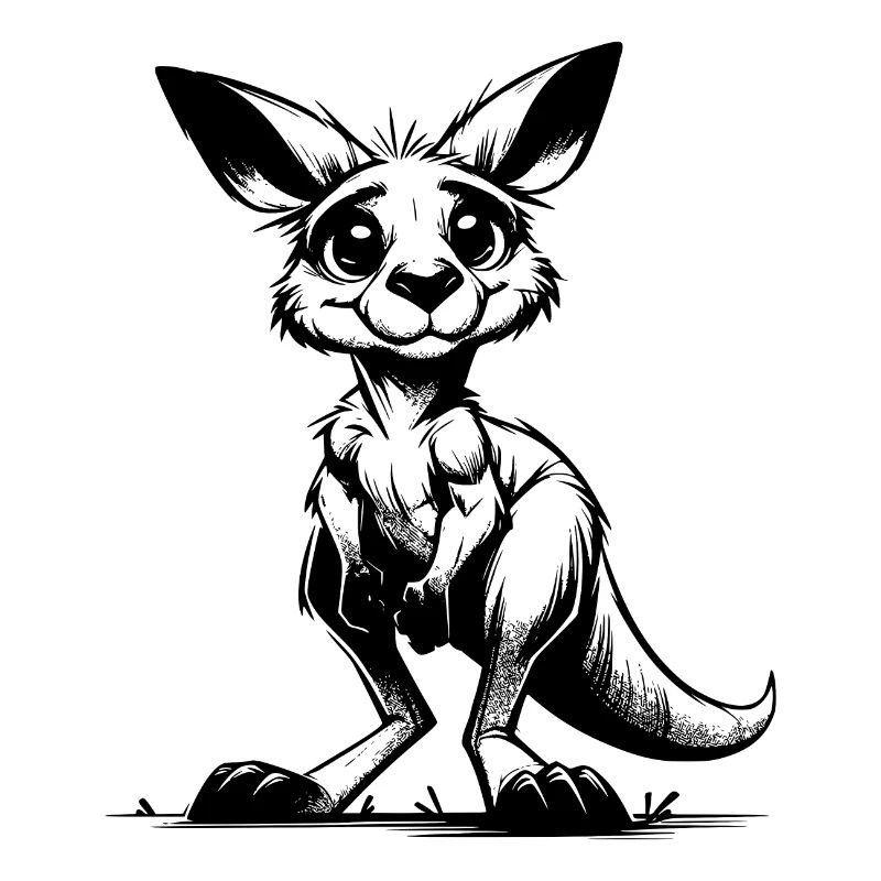 Mignon mignon bébé kangourou australien mignon