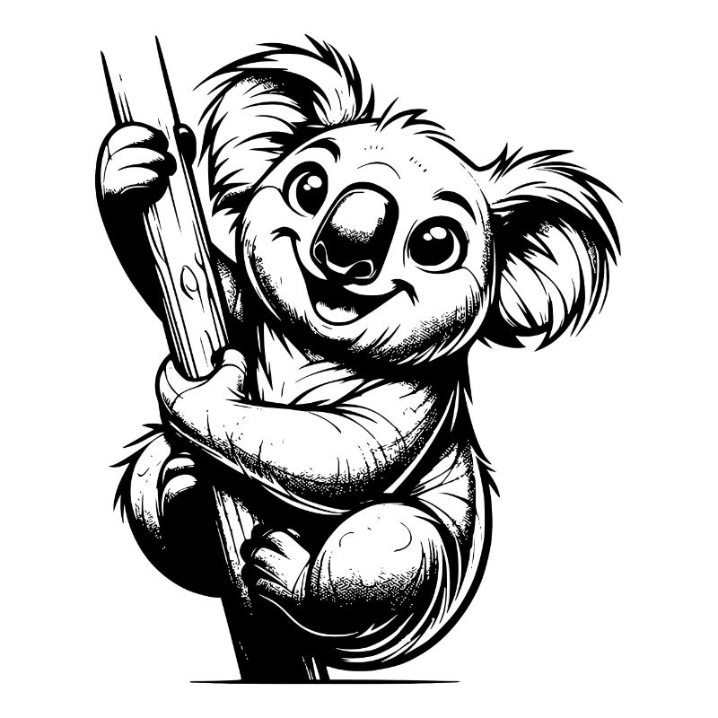 Drôle d’enfants crayon Koala trait dessin