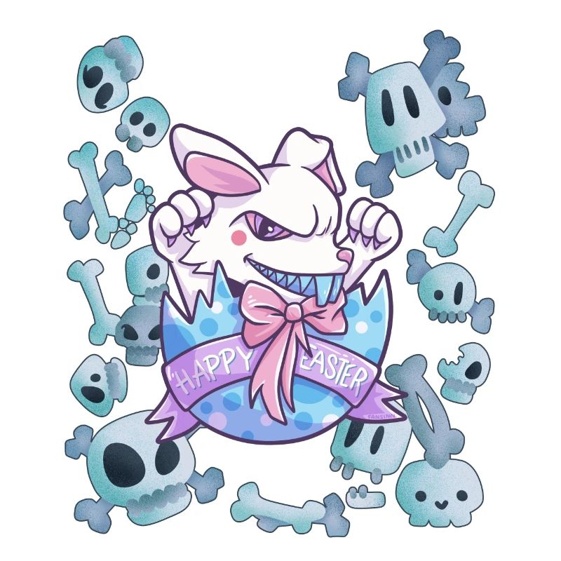 Easter bunny graveyard skull gift