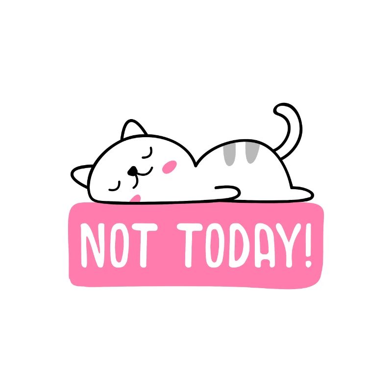 Cat design "NOT TODAY"