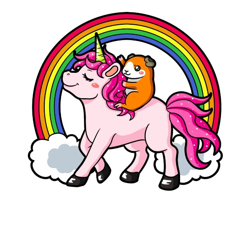 Arc en ciel Licorne et cochon d'Inde