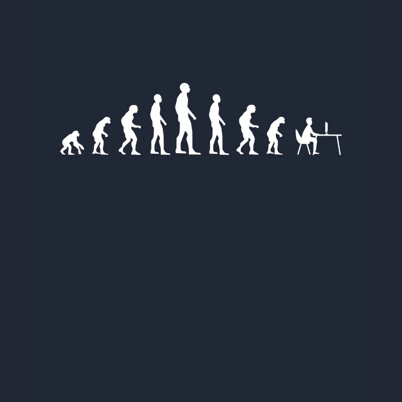 Human Evolution working on Computer Gamer Gaming