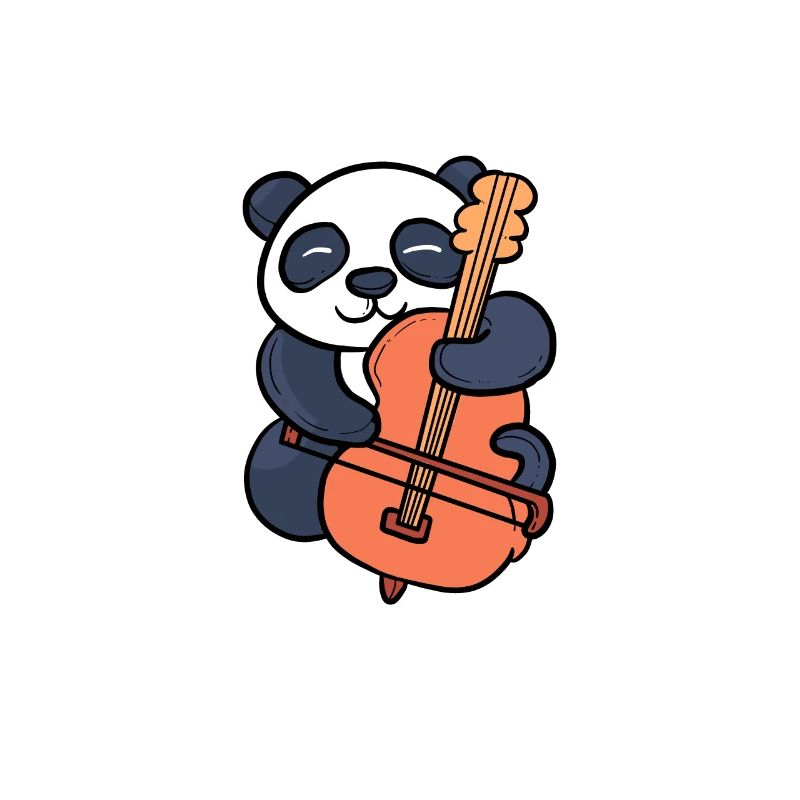Panda cello cello player gift