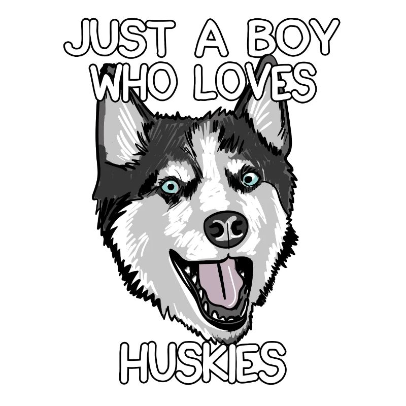 Nur ein Junge, der Huskies liebt
