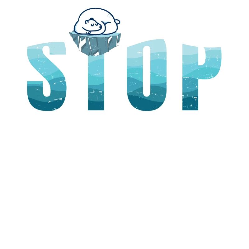Ice Polar Bear - Climate Change - STOP Pollution -