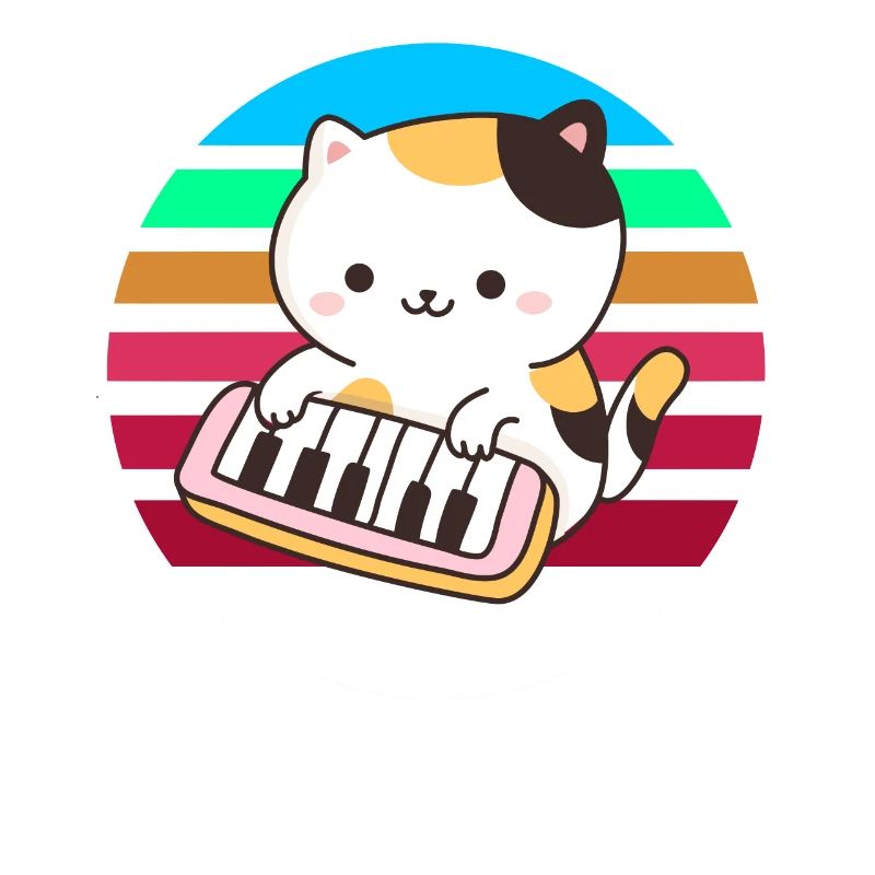 Clavier de piano chat coucher de soleil