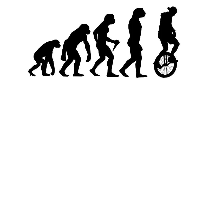 Entwicklung Unicycle Fahrer Evolution Einrad fahre