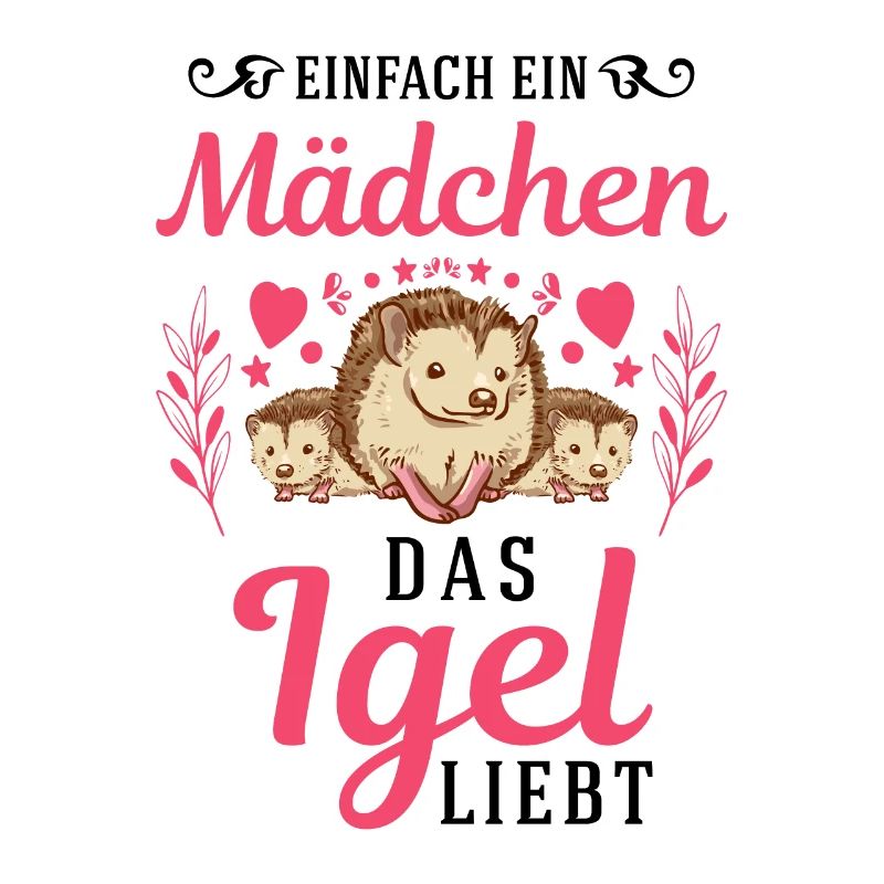 Einfach ein Mädchen das Igel liebt Stacheligel