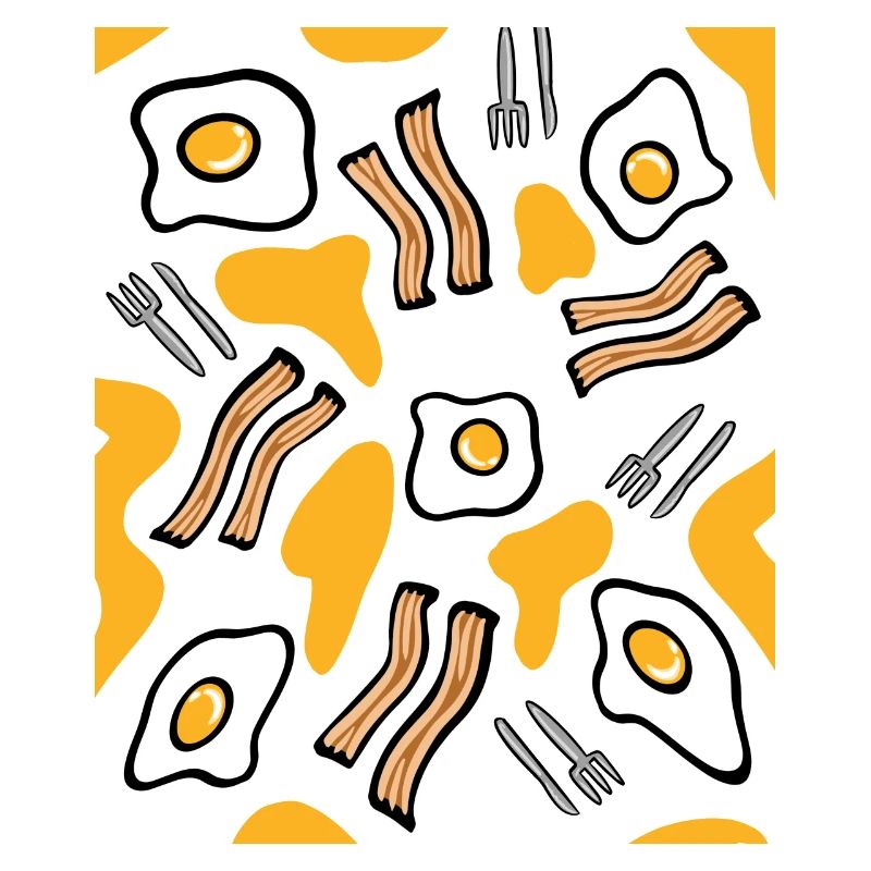 Conception du petit-déjeuner d’œufs au plat et de bacon