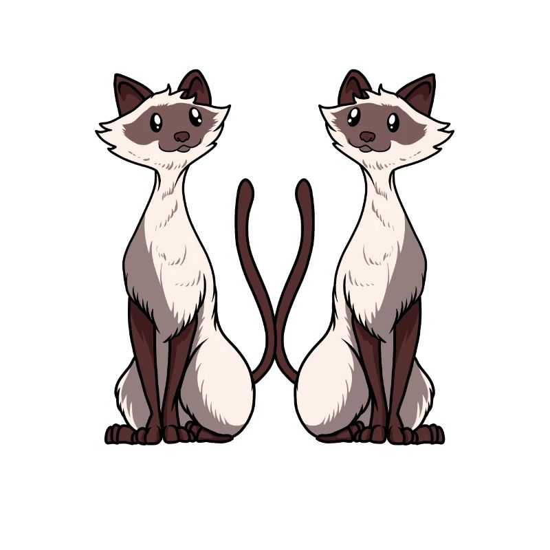 Siamese Cat Artwork two Siamese cat Love