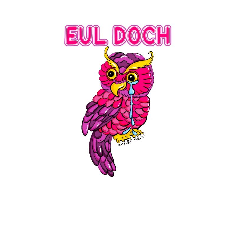 Niedliche Traurige Pinke Eule Eul Doch