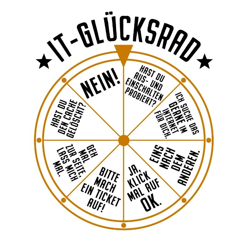 IT Support Glücksrad Service Desk IT Helpdesk Nerd