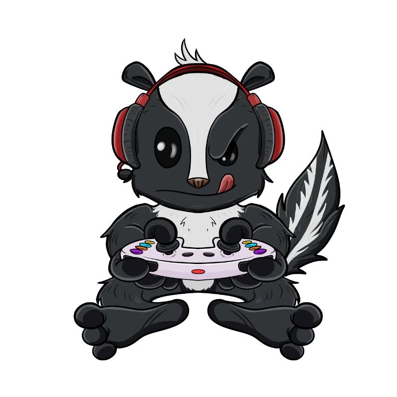 Skunk With Gaming Controller I Funny Gaming I