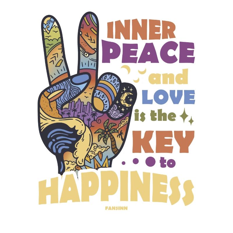 inner peace peace sign two fingers