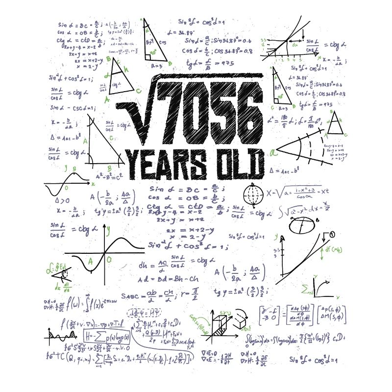 Square Root of 7056 Math Nerd 84th Birthday