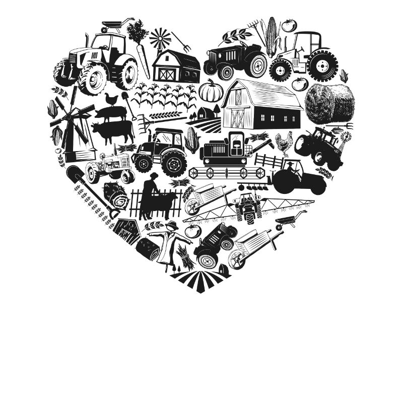 Farming Farmer Heart Tractor