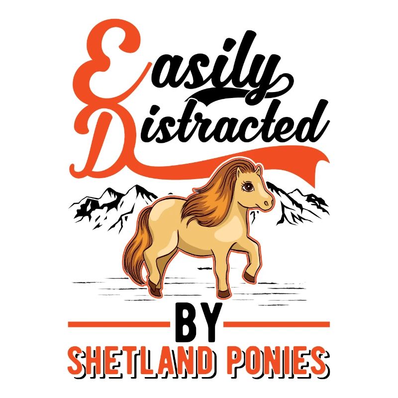 Facilement distrait par les poneys Shetland Shetty