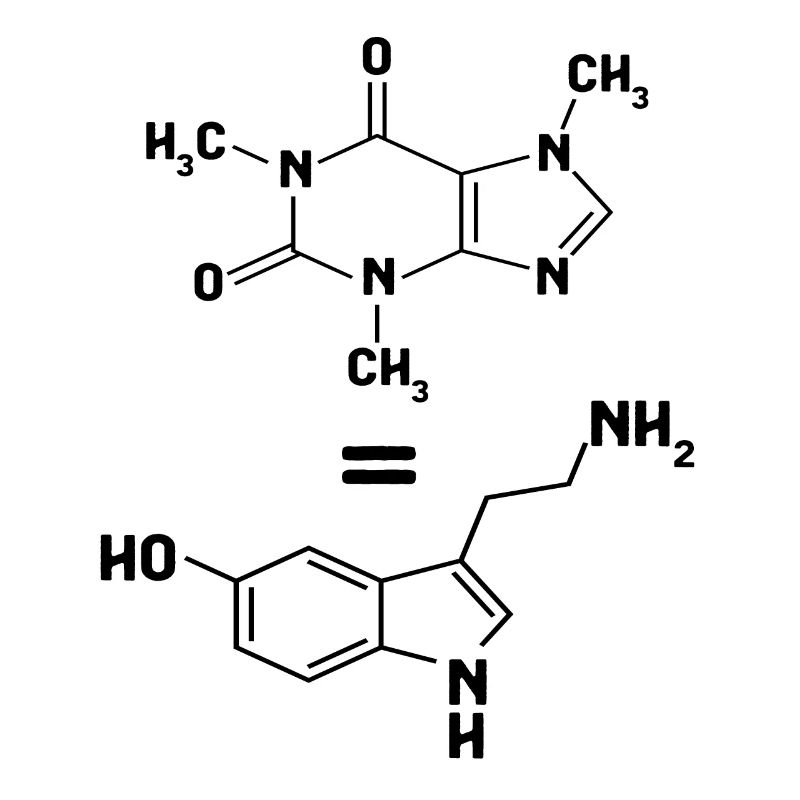 La caféine correspond à la molécule de sérotonine dopamine