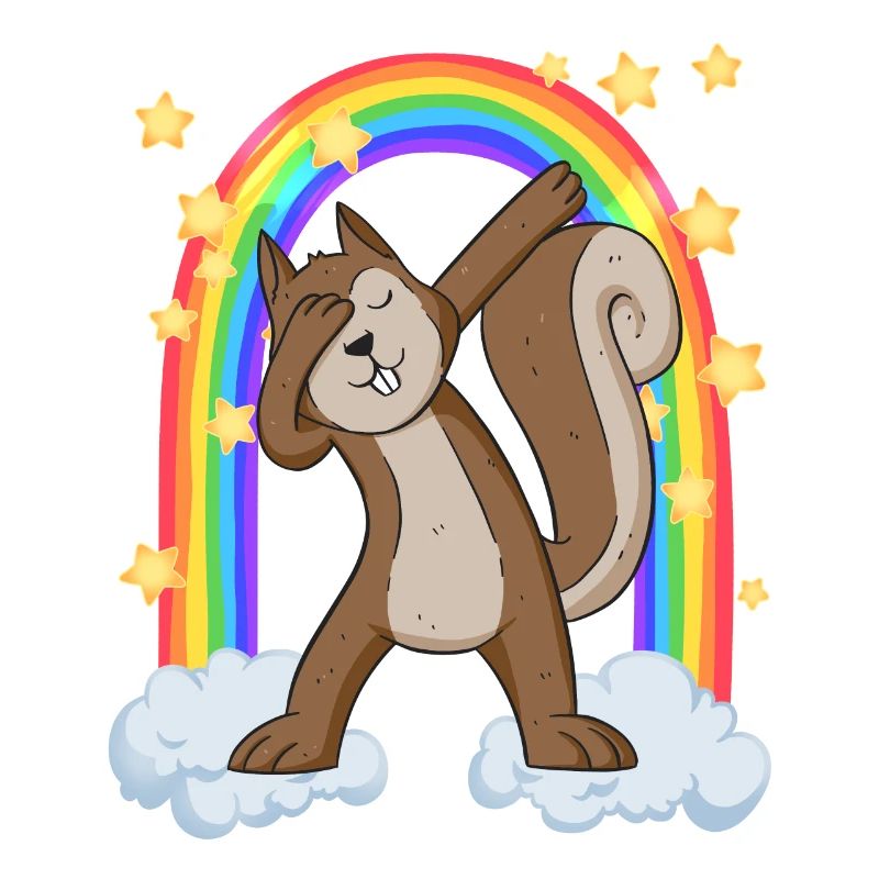 dabbendes Eichhörnchen am Regenbogentor