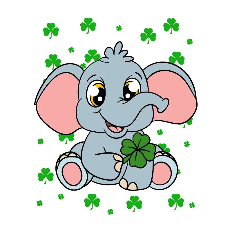 Mignons trèfles d’éléphants Fête de la Saint-Patrick