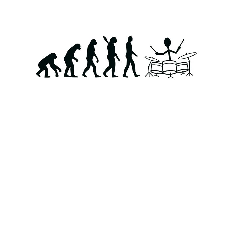 Drummer Evolution Funny Stick Figure Drummer