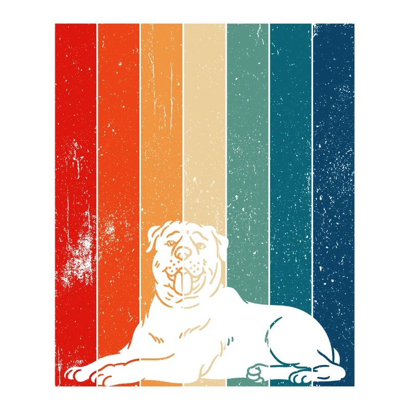 Retro Distressed Rottweiler Lines