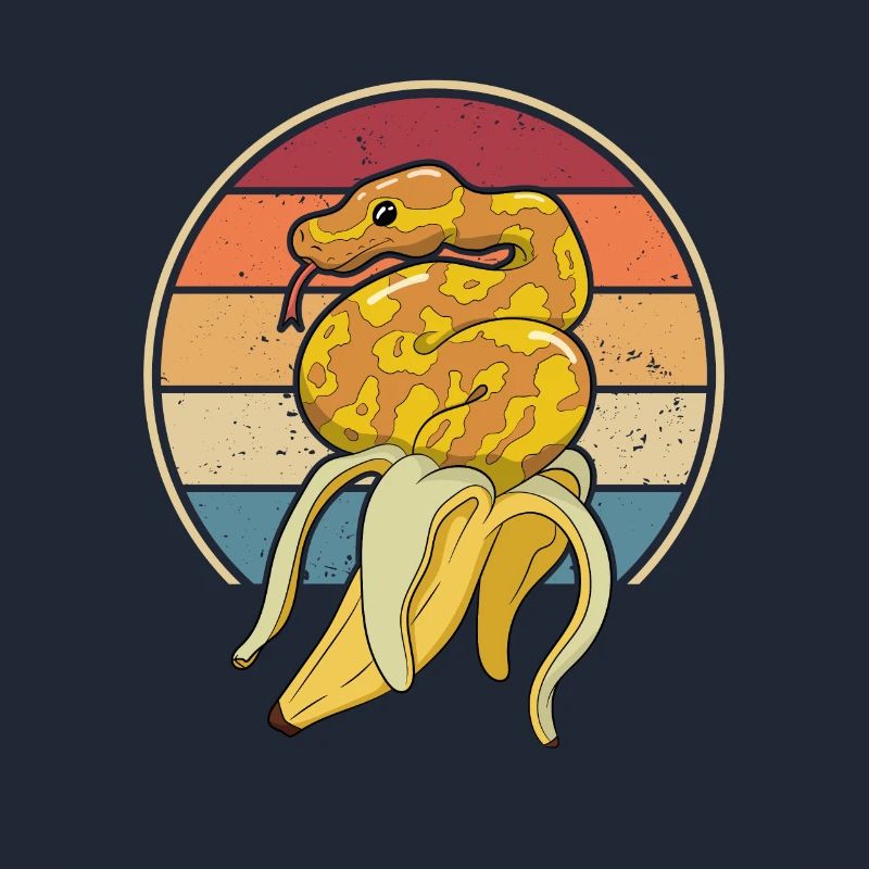 Retro Schlange Schuppenkriechtiere Python Banana