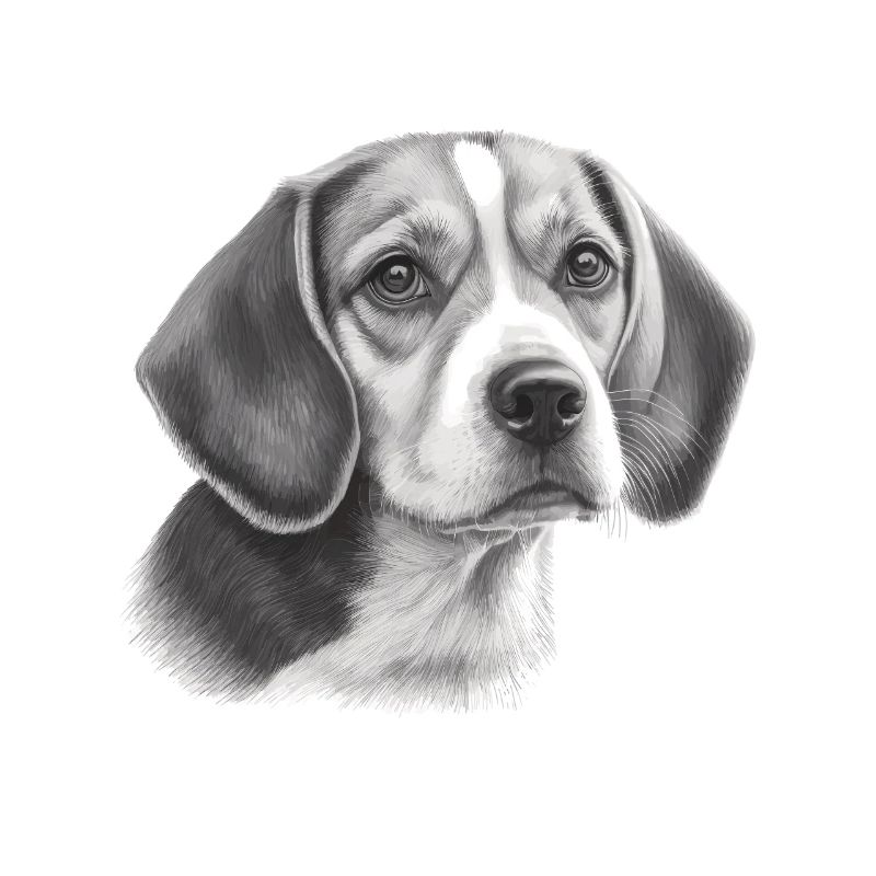 Crayon Beagle Image Portrait