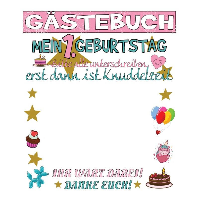 1. Geburtstag Mädchen & Junge Gästebuch