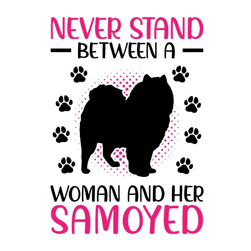 Femme et son Samoyède Samoyède Spitz