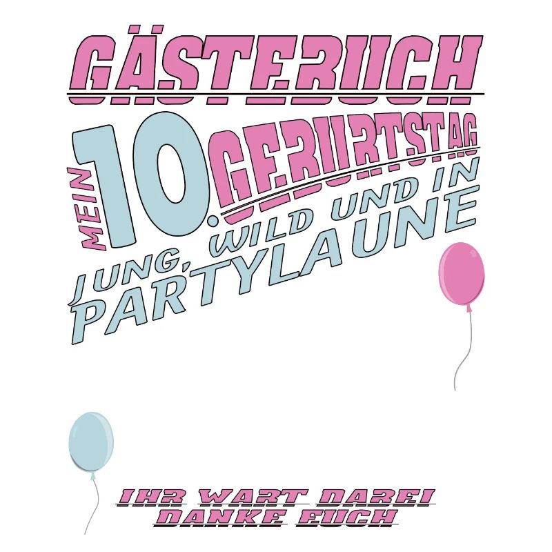 10. Geburtstag Mädchen & Junge Gästebuch