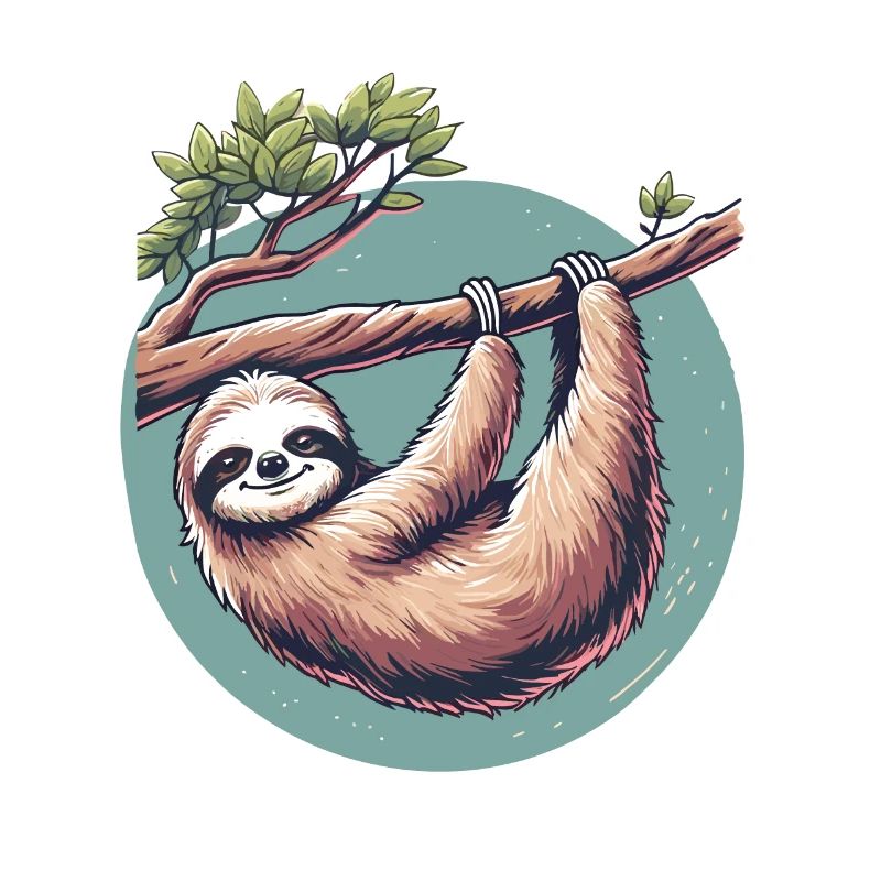 Relaxed sloth serenity at tree
