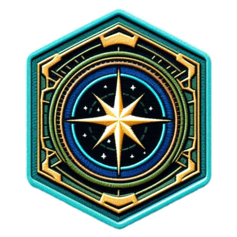 Kartenstern Kompass Patch
